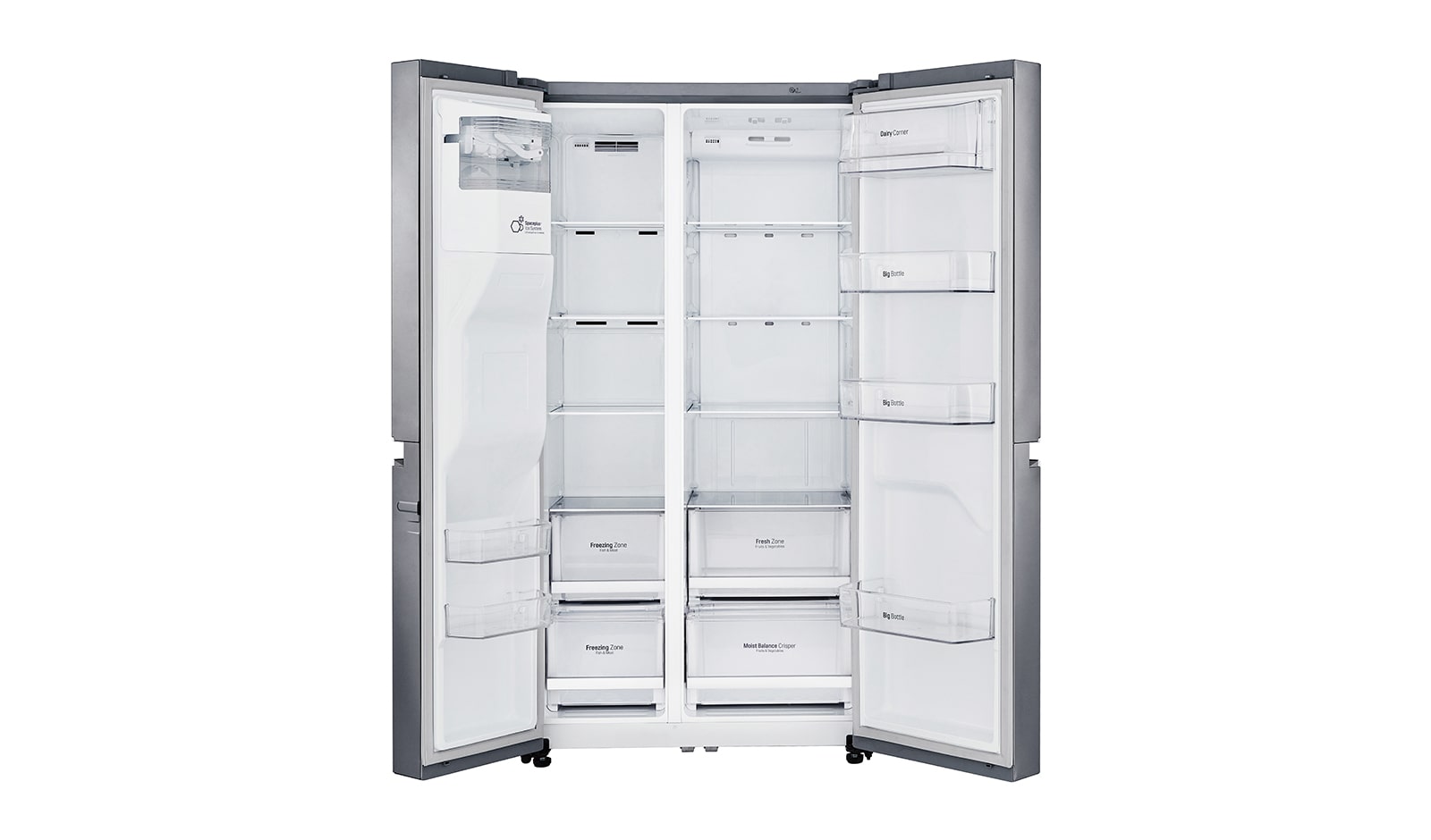 LG Réfrigérateur Américain | 625L | Compresseur linéaire | Total No Frost | Smart Diagnosis | Moist Balance Crisper | F, LG GSL6611PS